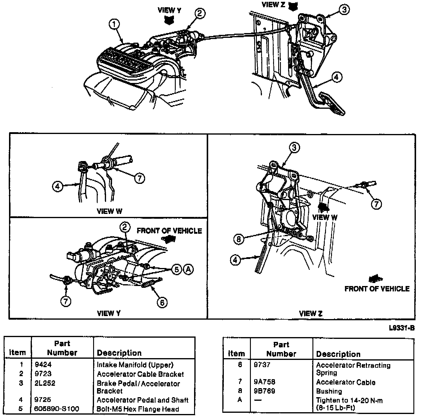Factory diagram — Throttle Cable/Linkage