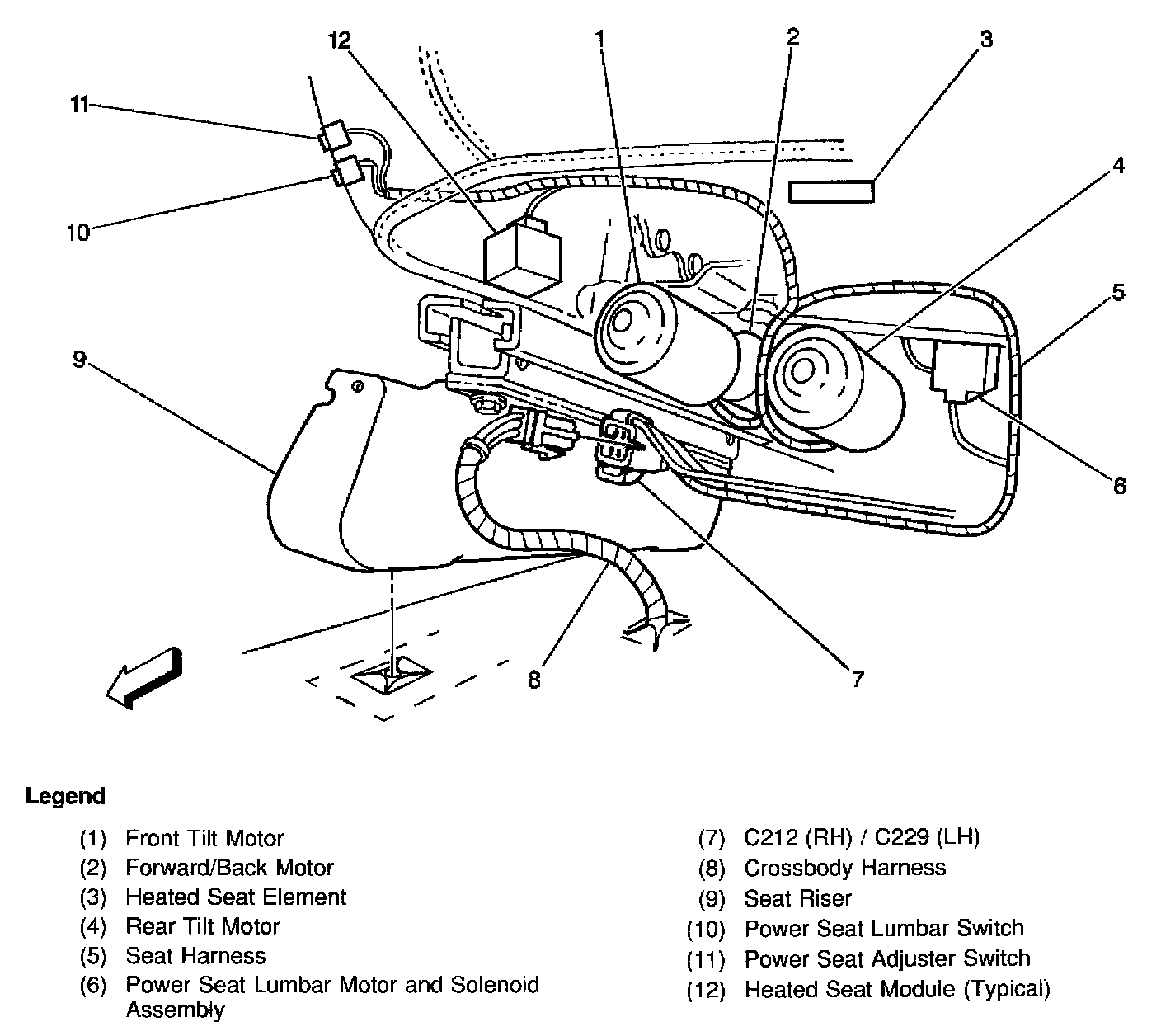 Factory diagram — Power Seat Switch
