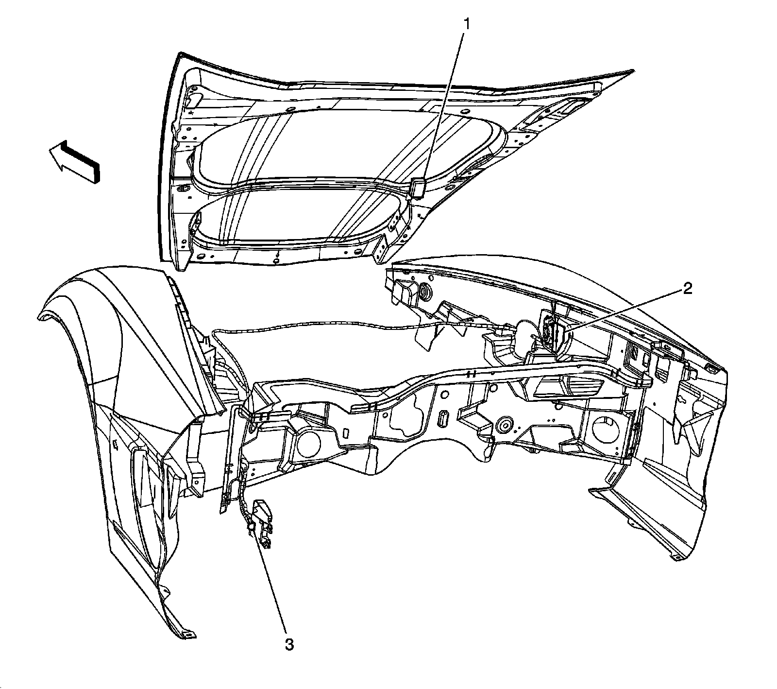 Factory diagram — Hood Latch