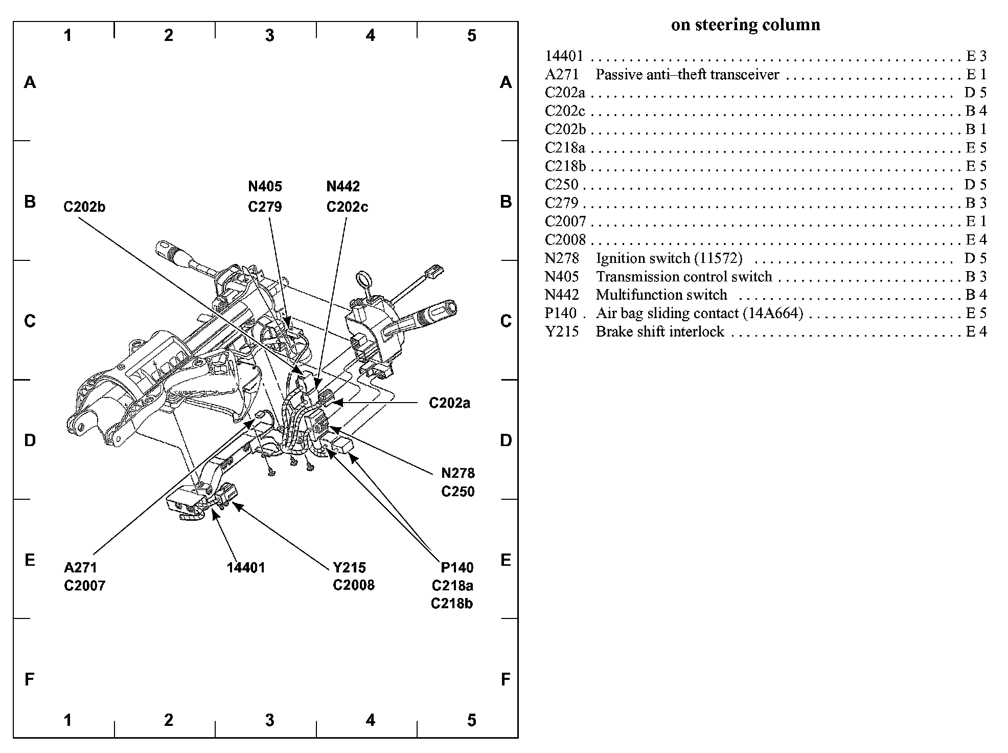 Factory diagram — Turn Signal Switch