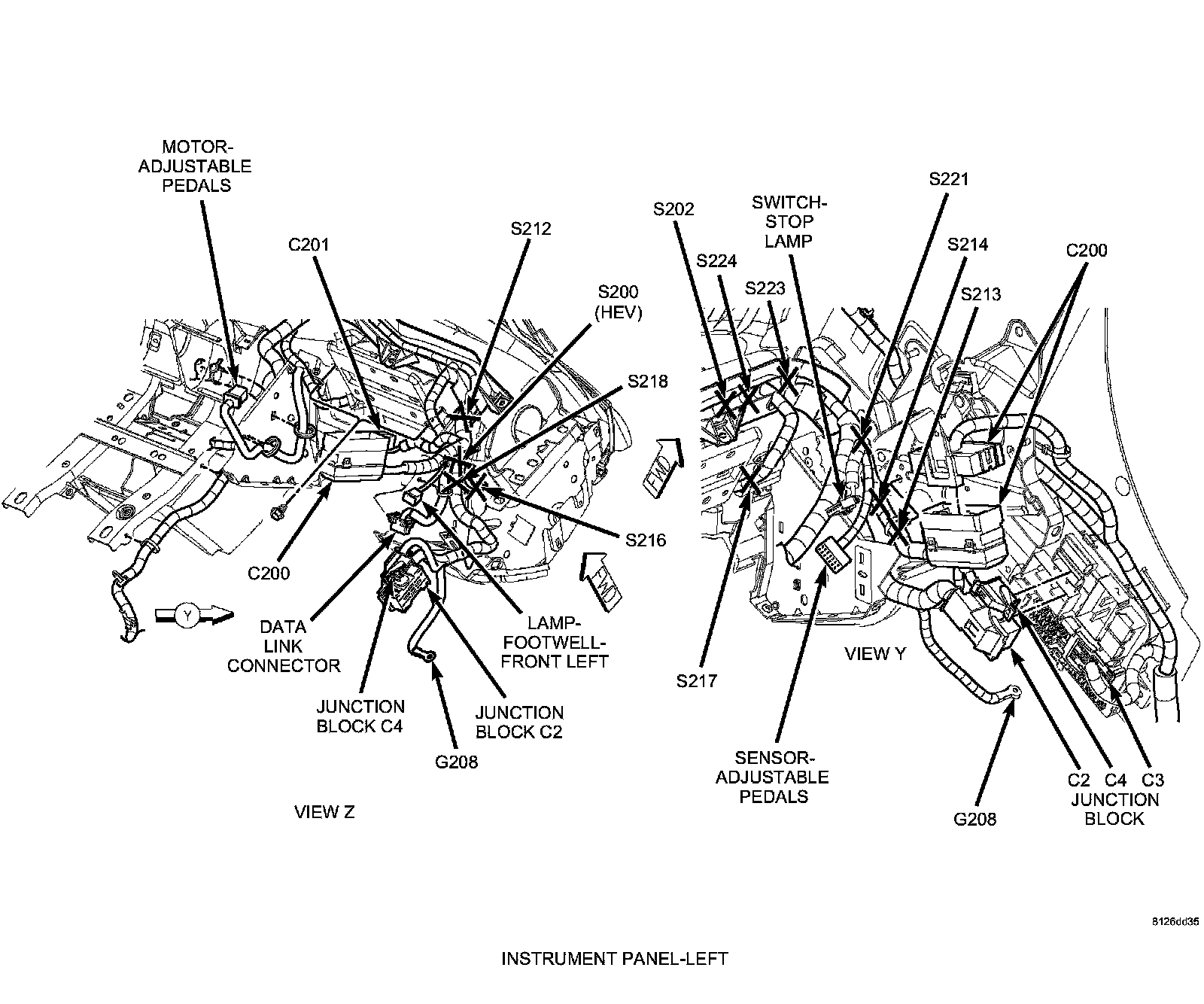 Factory diagram — Brake Light Switch