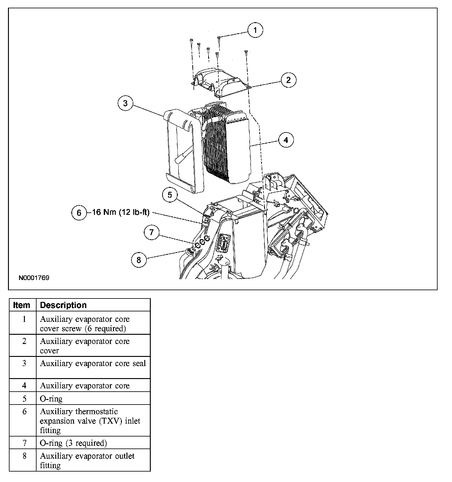 Factory diagram — Evaporator Core