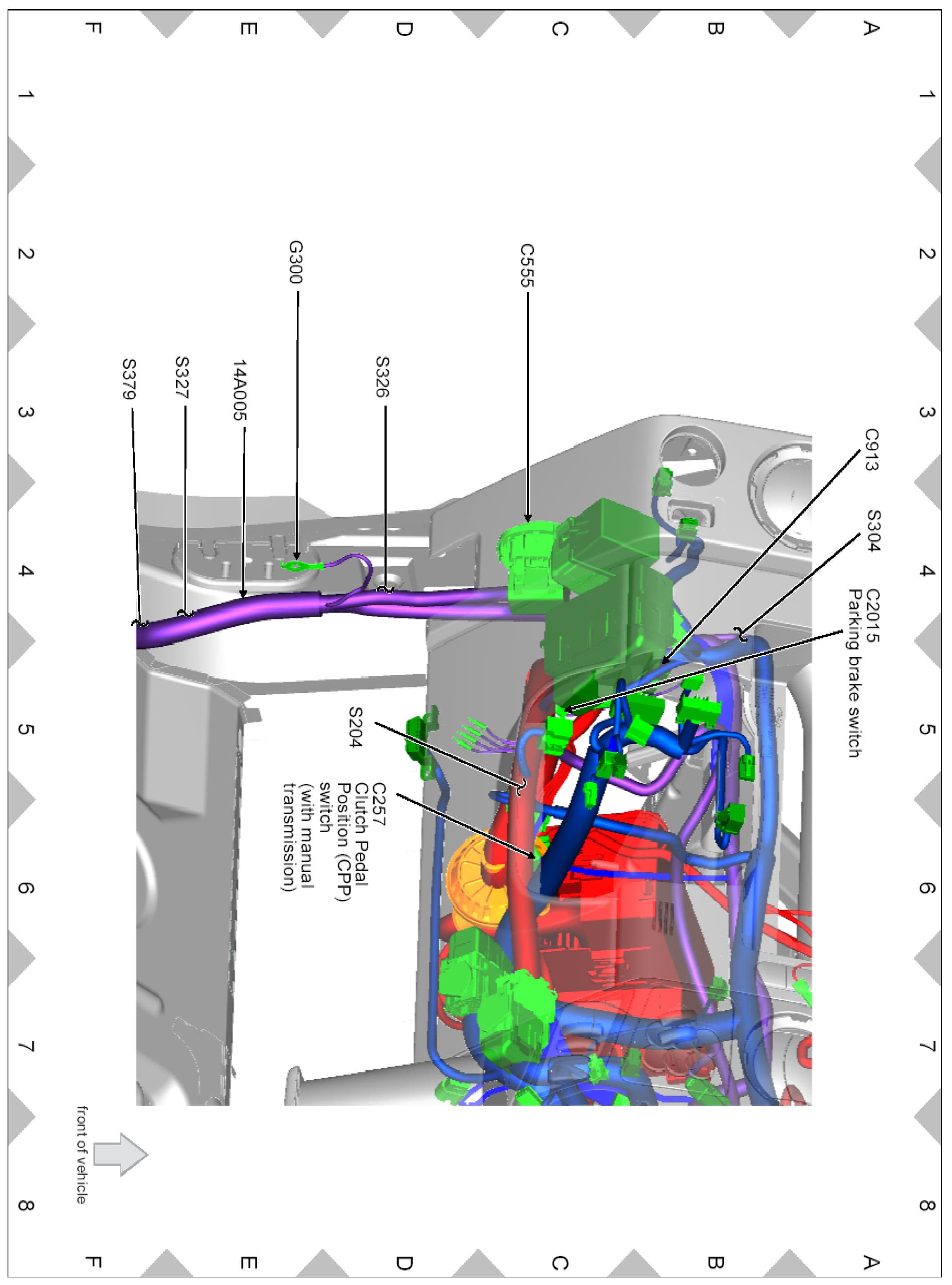 Factory diagram — Parking Brake Warning Switch