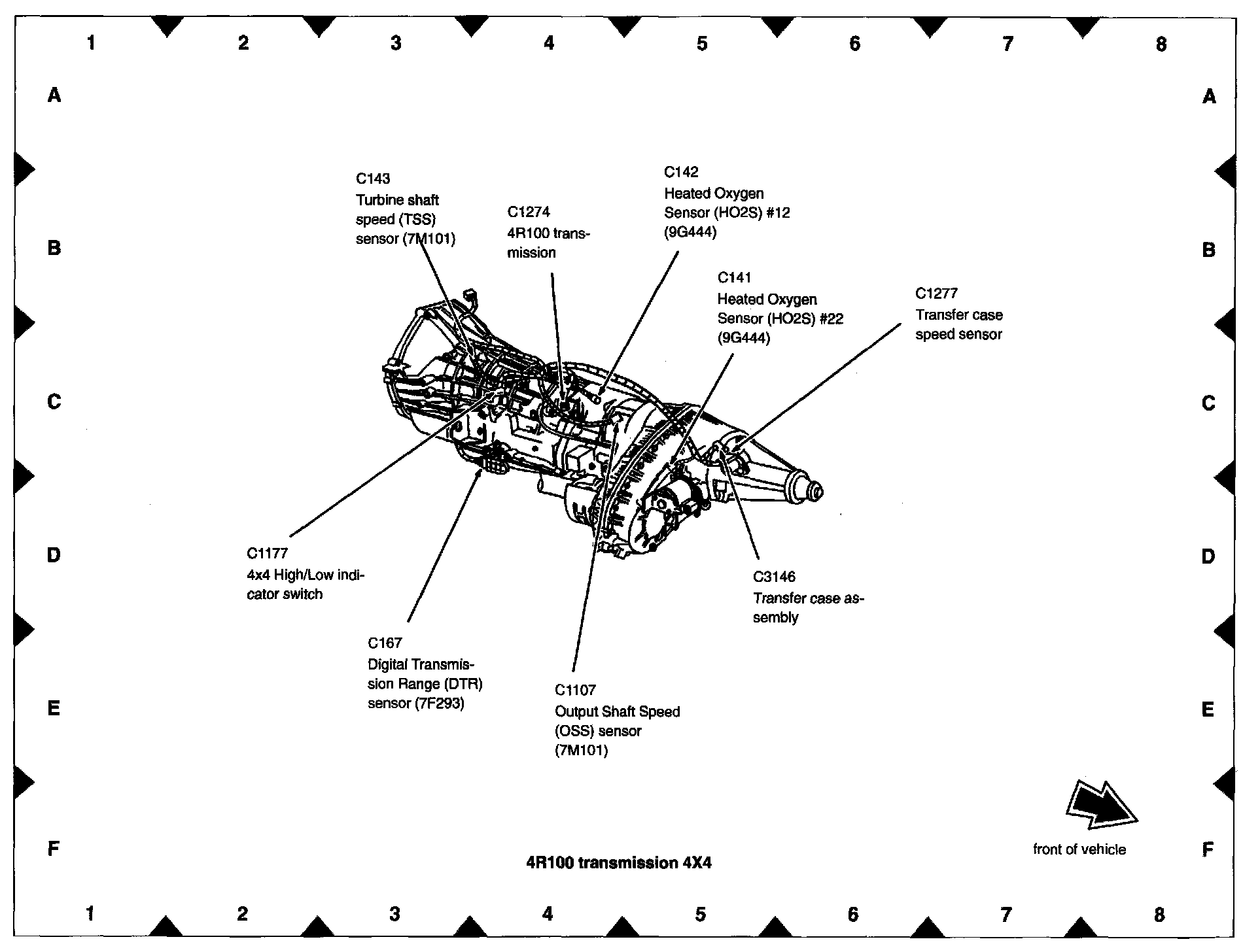 Factory diagram — Transmission Position Sensor/Switch