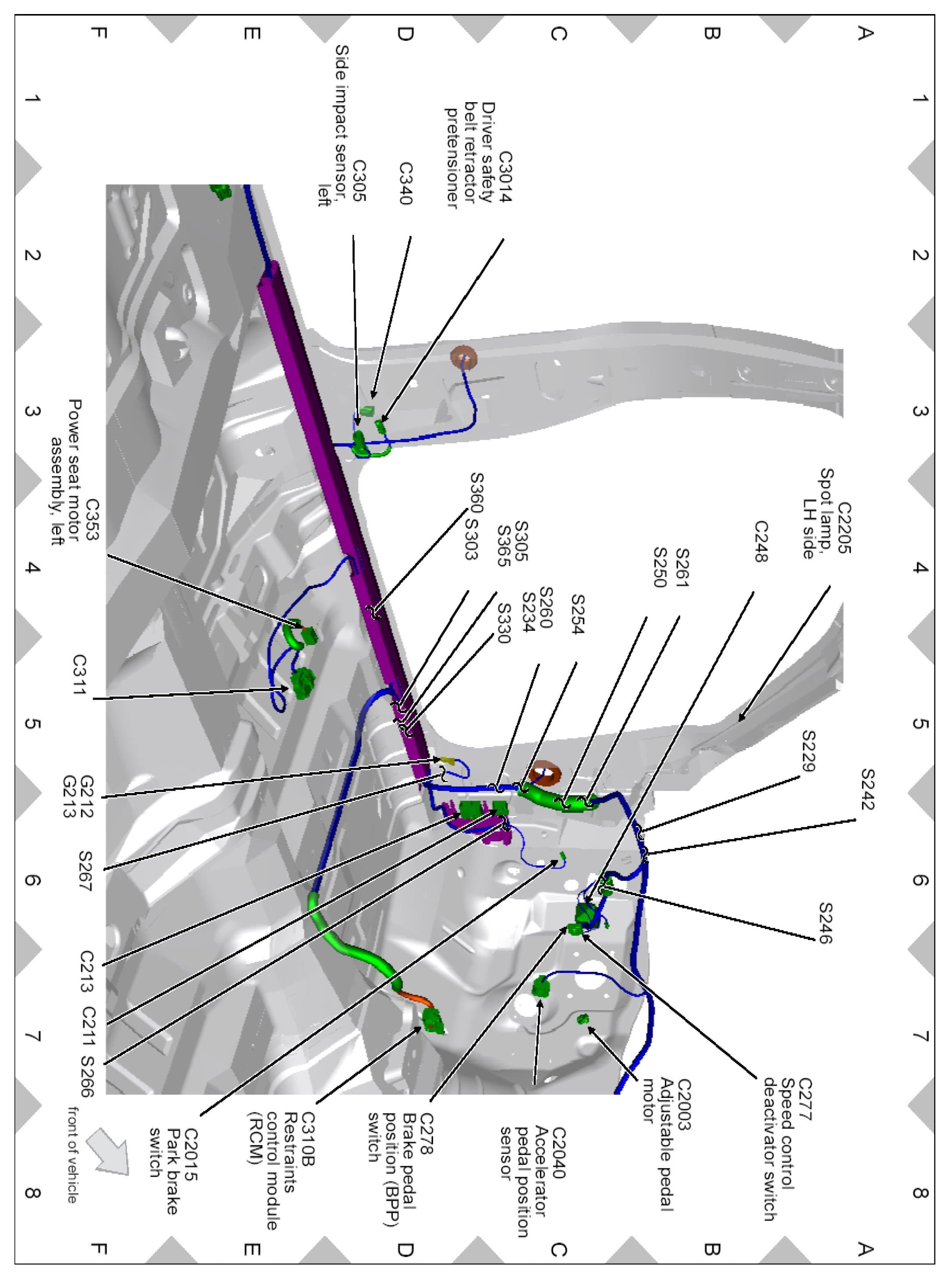 Factory diagram — Parking Brake Warning Switch