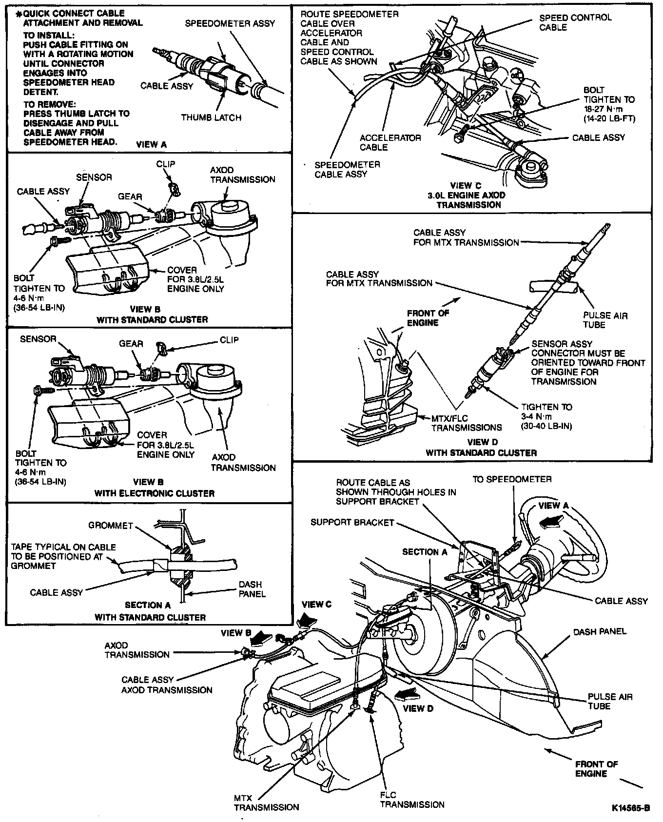 Factory diagram — Speedometer Cable
