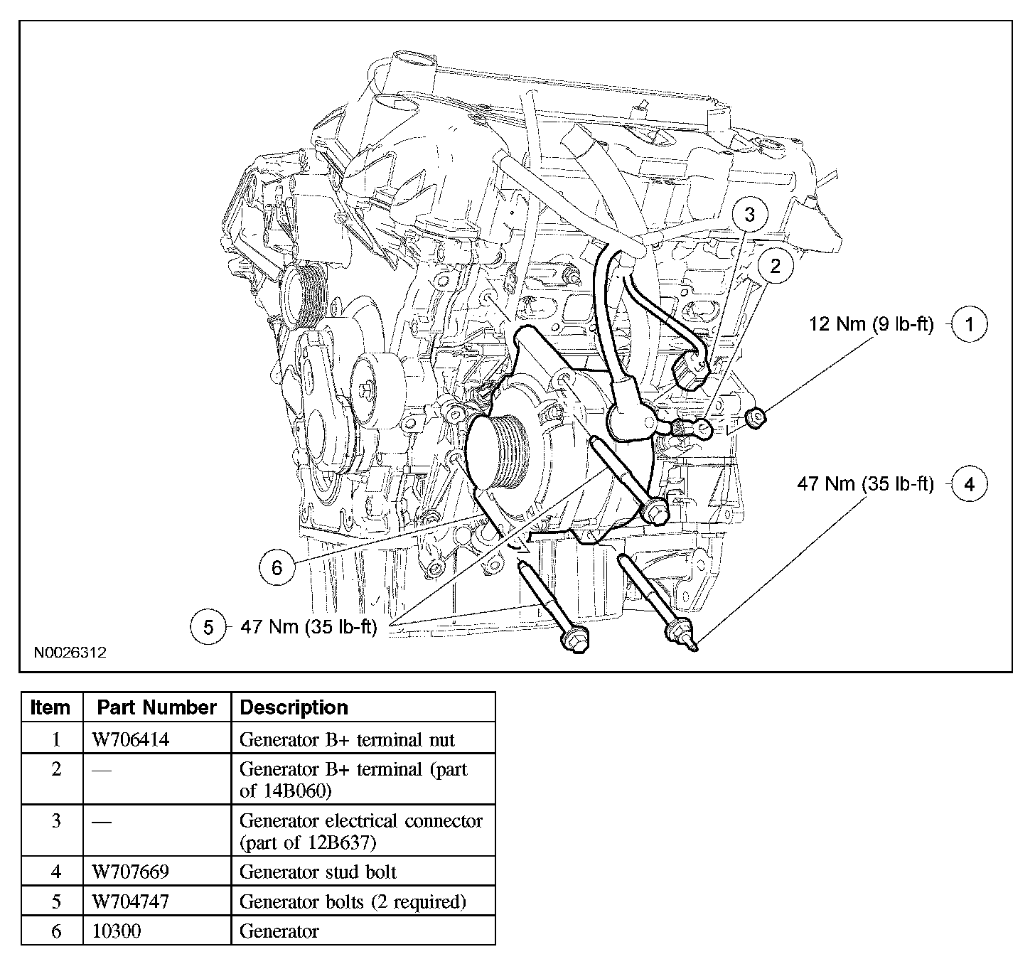 Factory diagram — Alternator