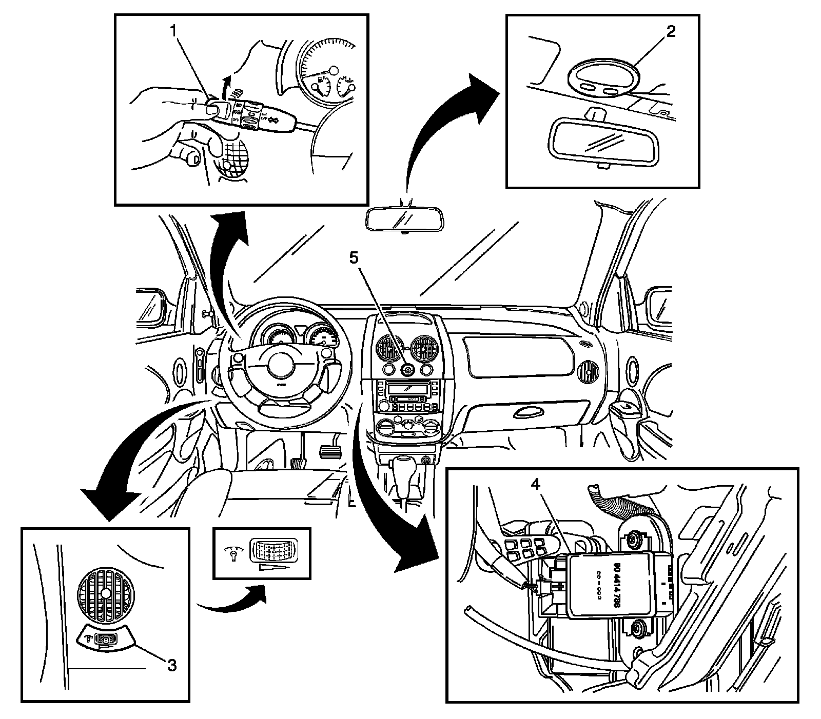 Factory diagram — Hazard Warning Switch