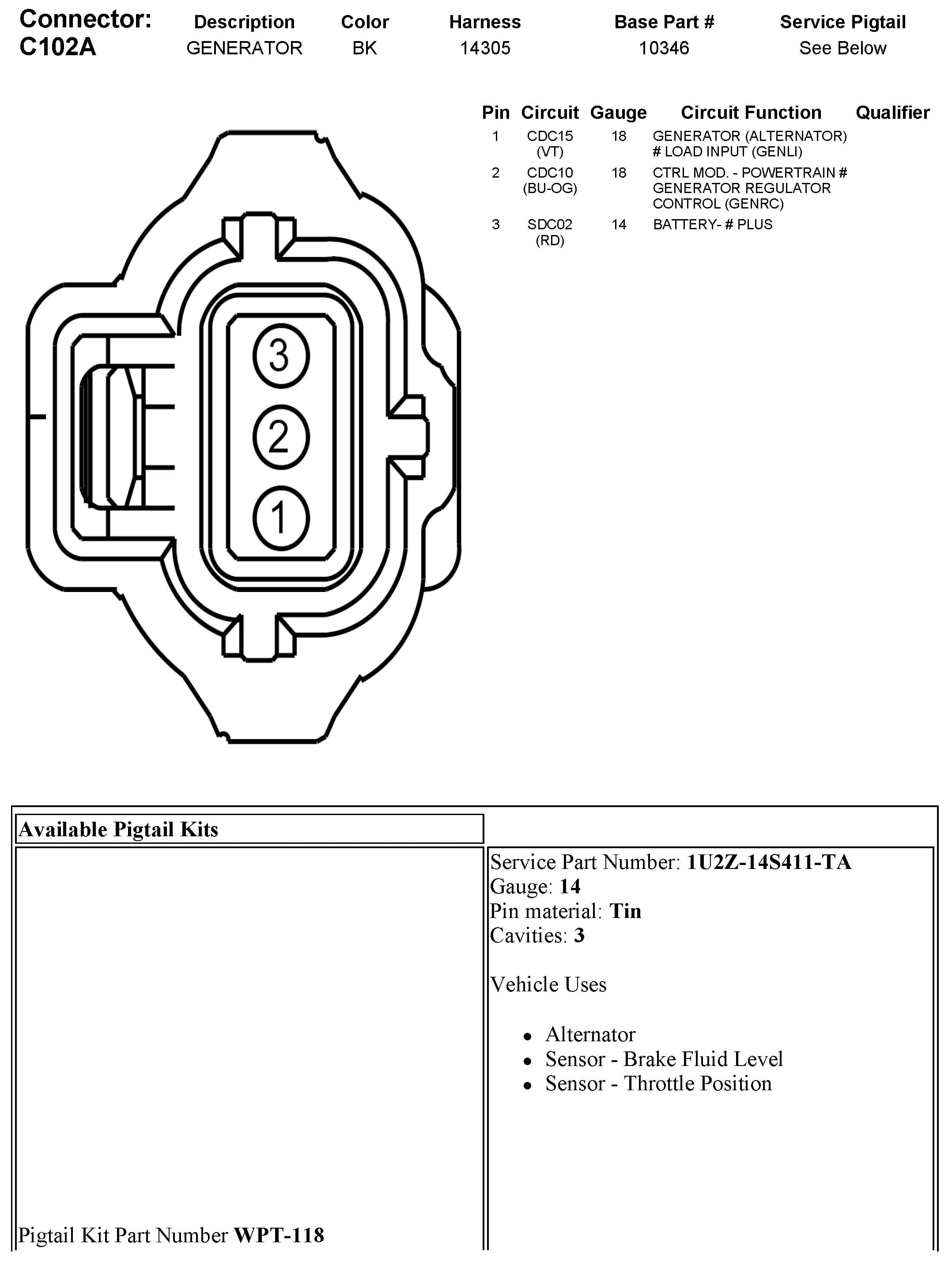 Factory diagram — Alternator