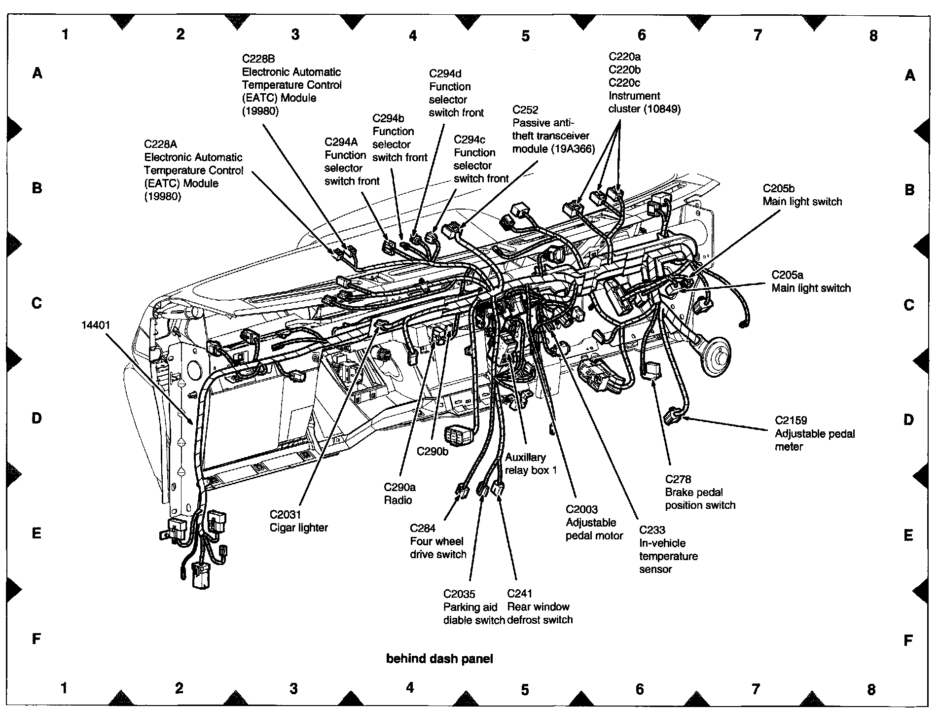 Factory diagram — Heated Glass Element Switch