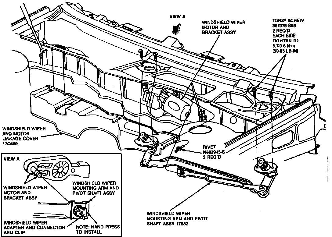 Factory diagram — Wiper Gear Box