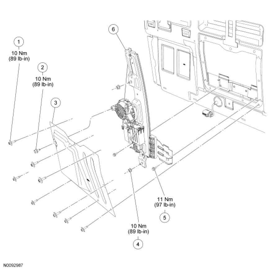 Factory diagram — Back Window Regulator