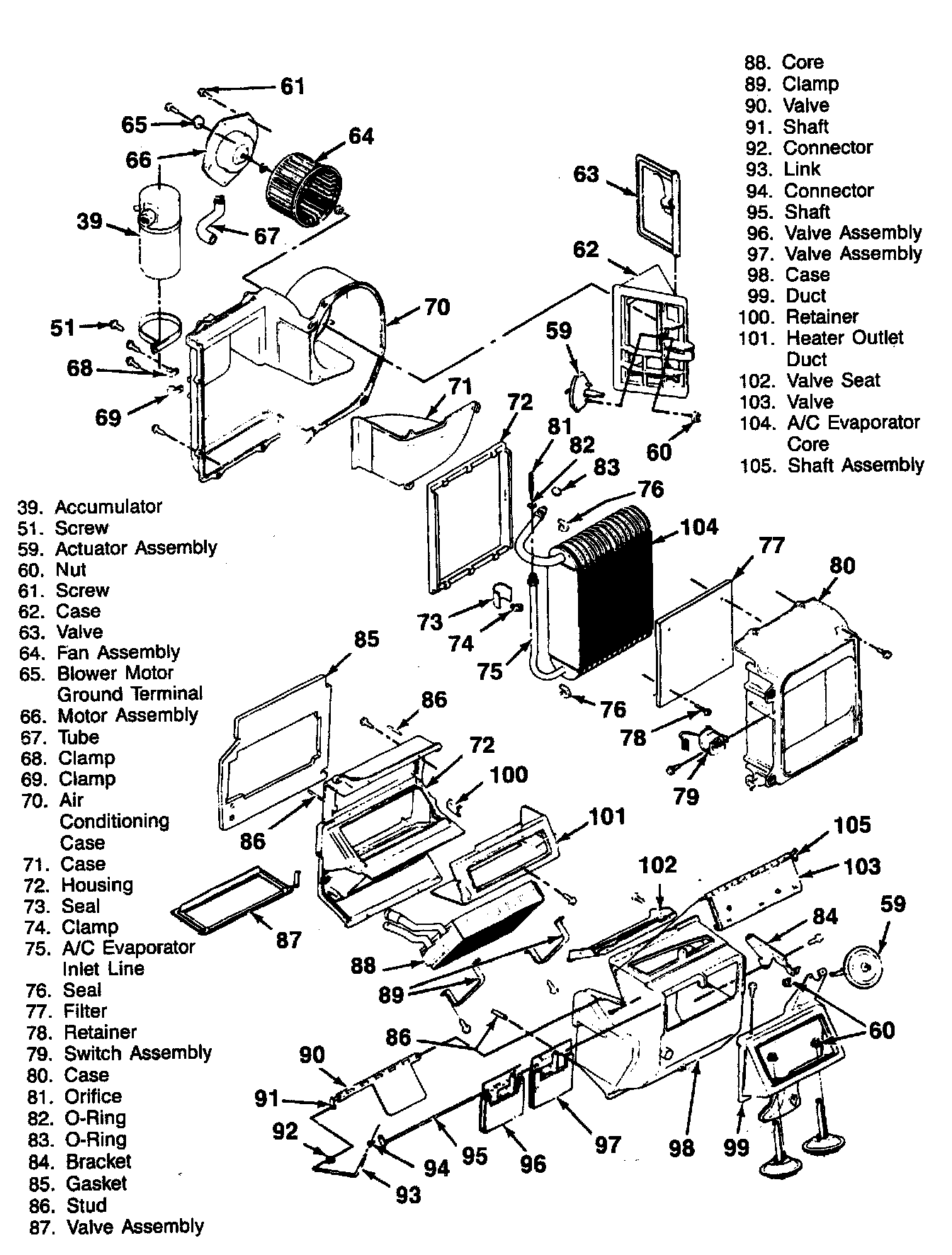 Factory diagram — Evaporator Core