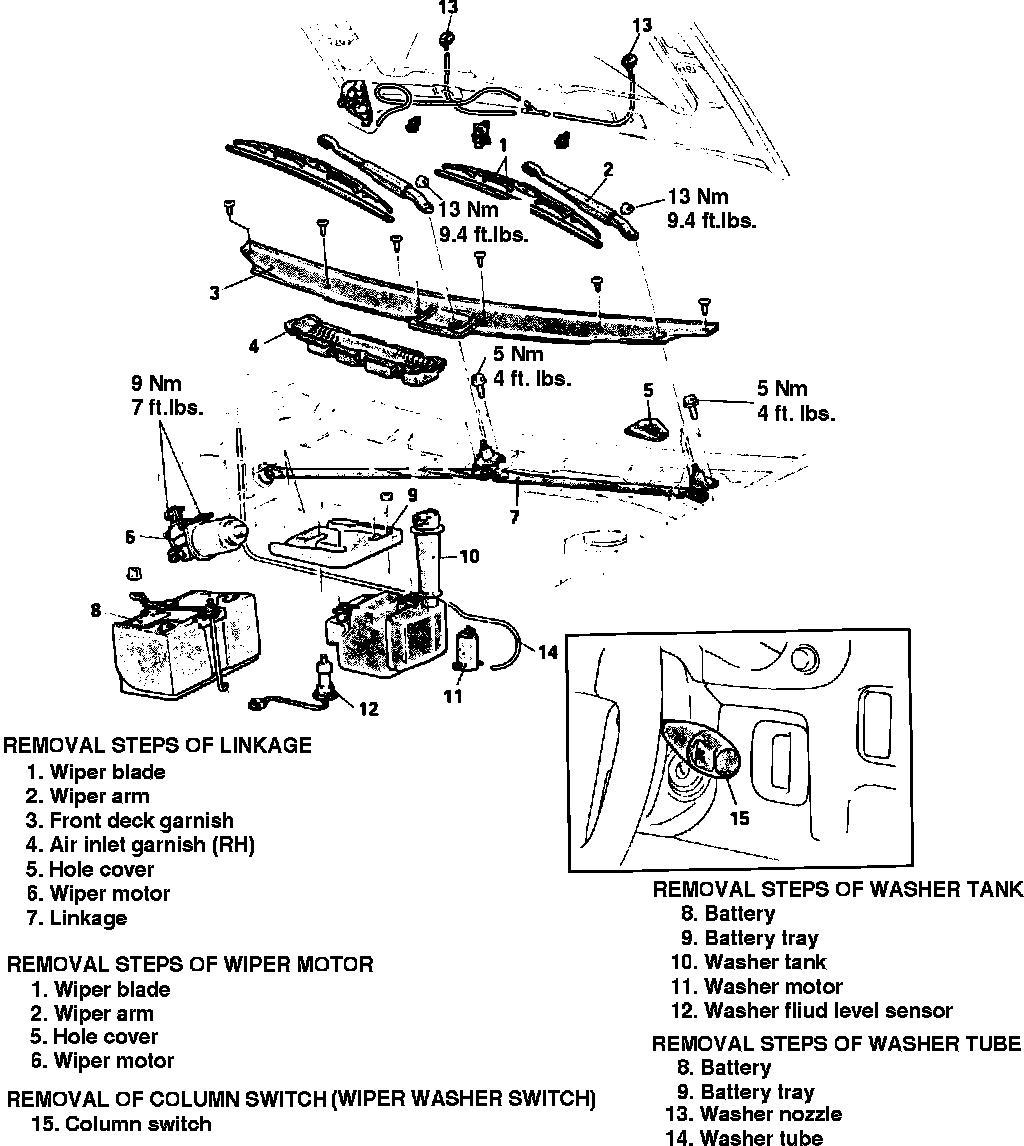 Factory diagram — Wiper Gear Box
