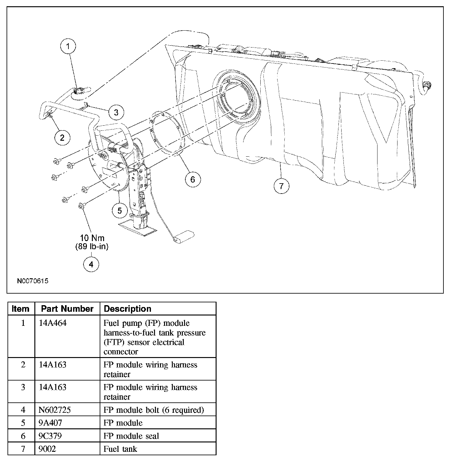 Factory diagram — Fuel Gauge Sender