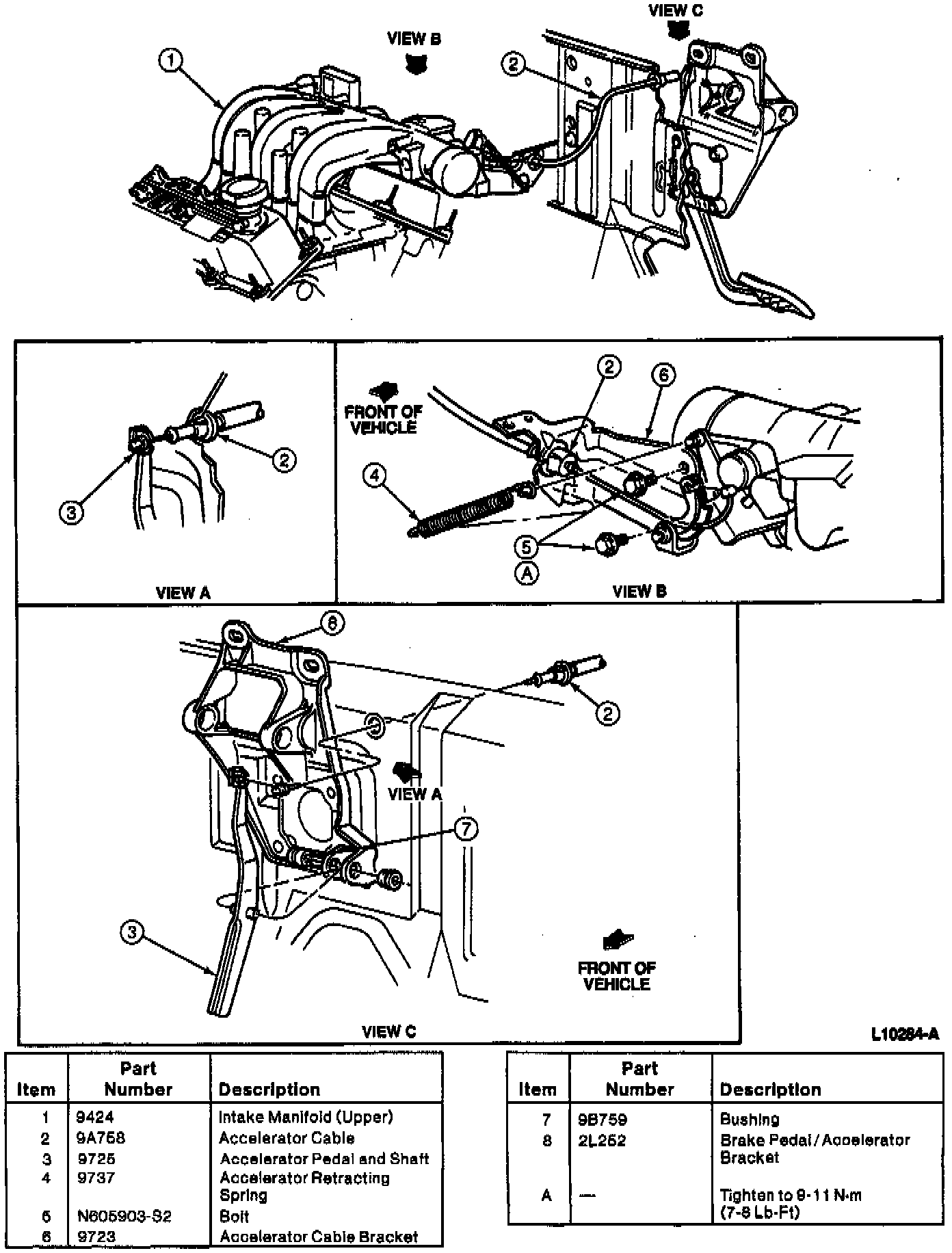 Factory diagram — Throttle Cable/Linkage