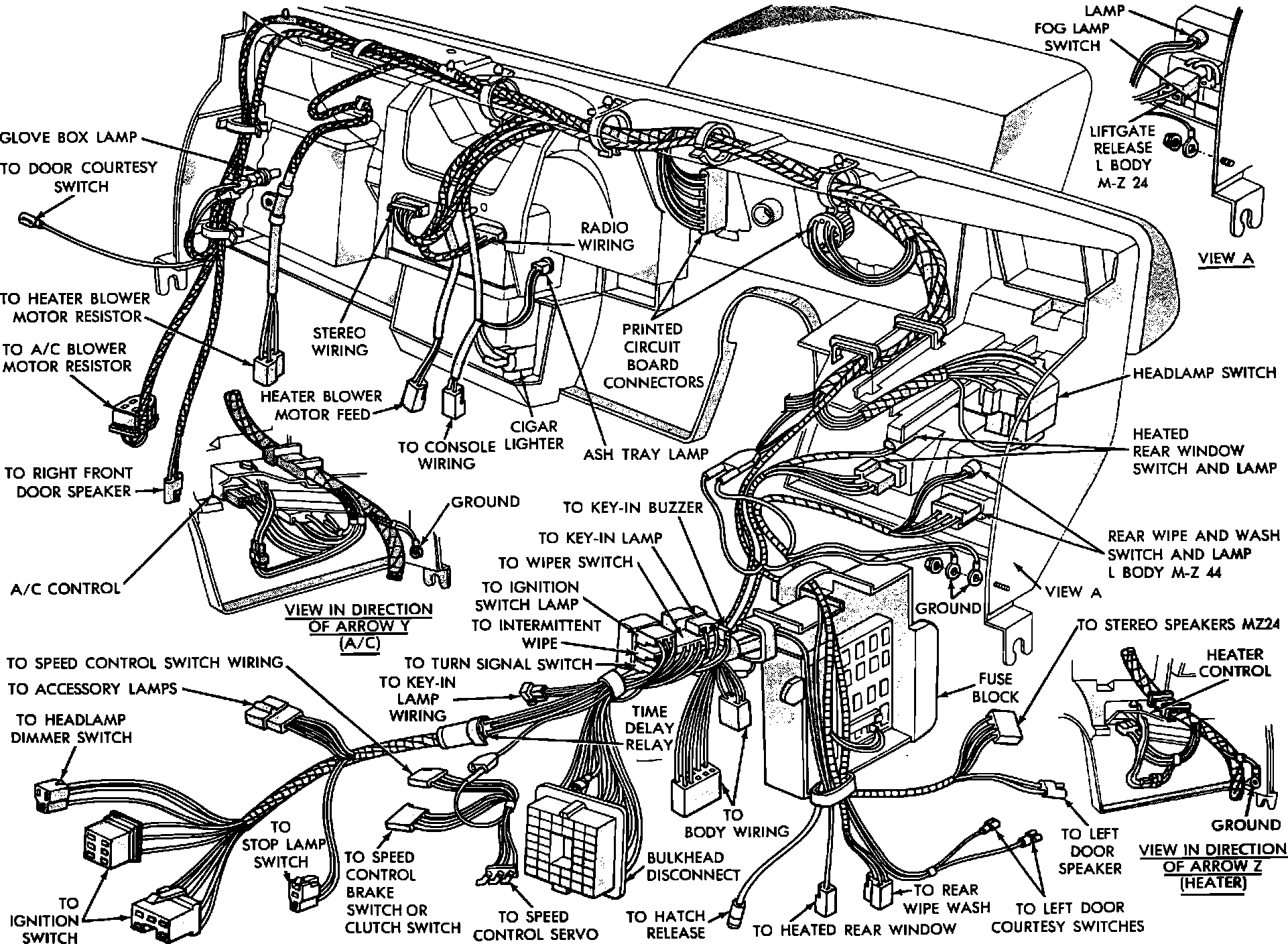 Factory diagram — Heated Glass Element Switch