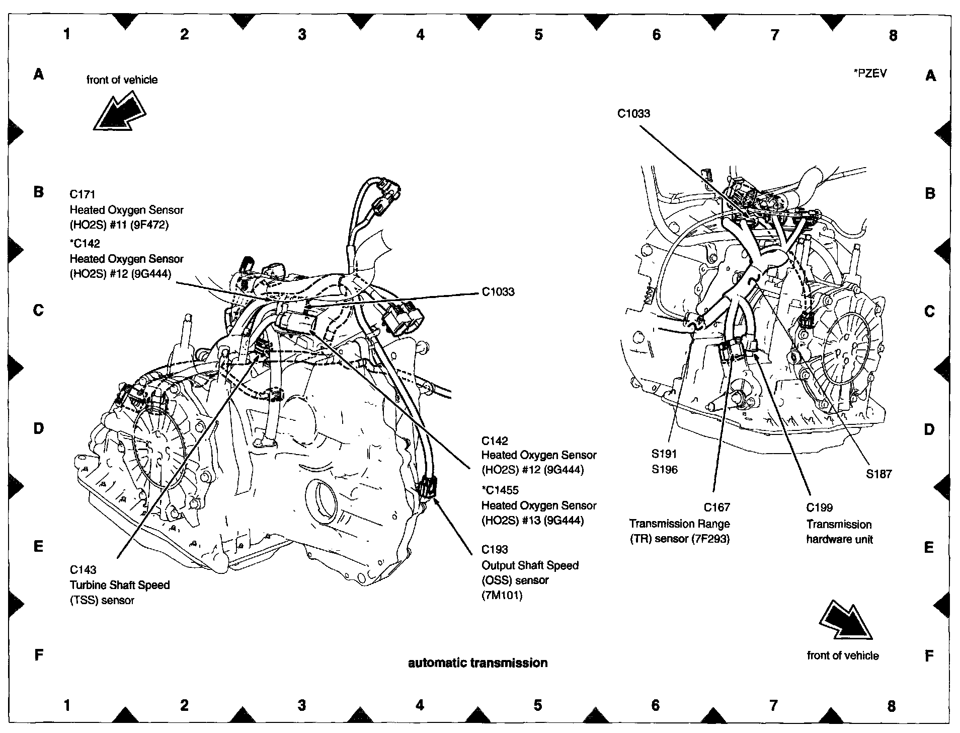 Factory diagram — Transmission Position Sensor/Switch