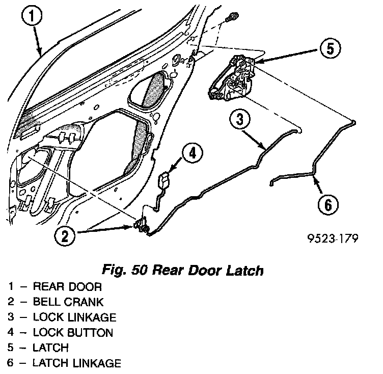 Factory diagram — Rear Door Latch