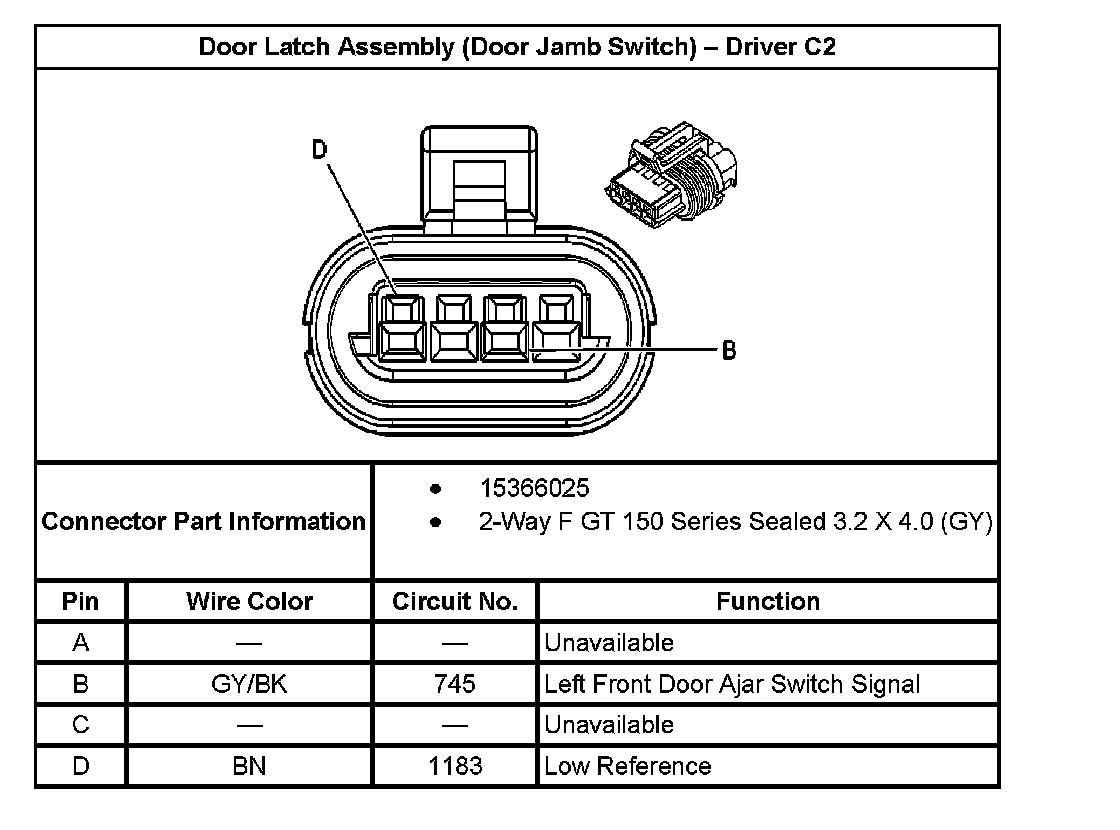Factory diagram — Front Door Latch