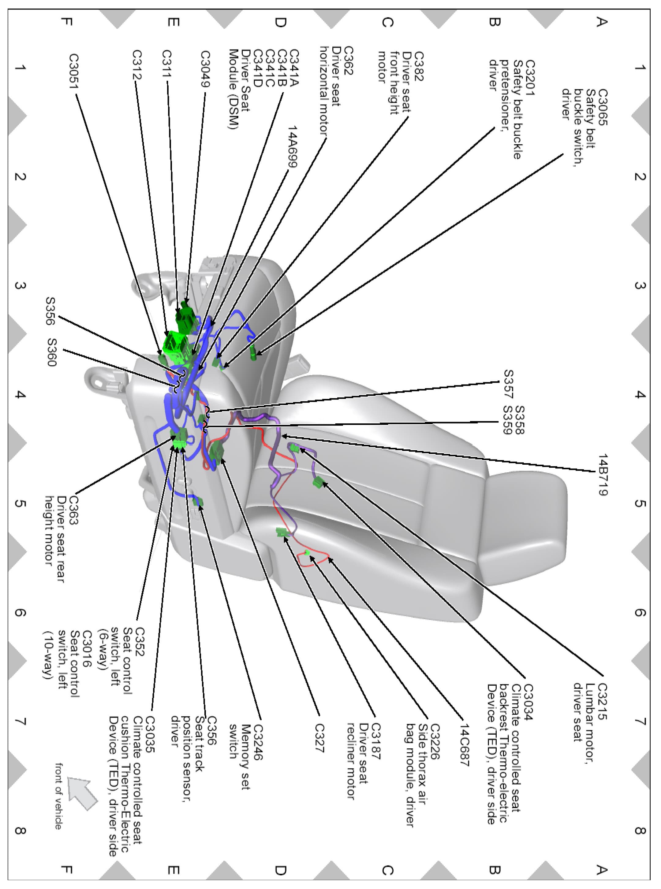 Factory diagram — Power Seat Switch