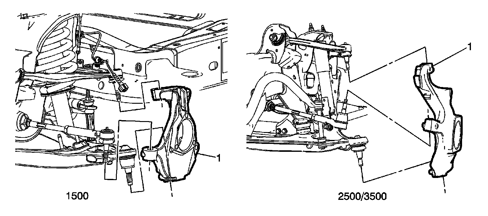 Factory diagram — Front Steering Knuckle