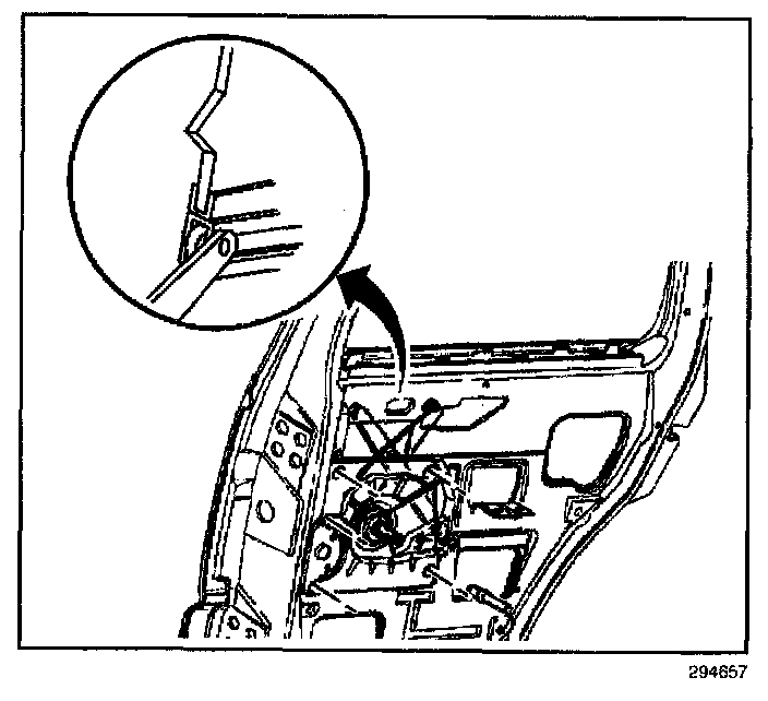 Factory diagram — Rear Door Window Regulator