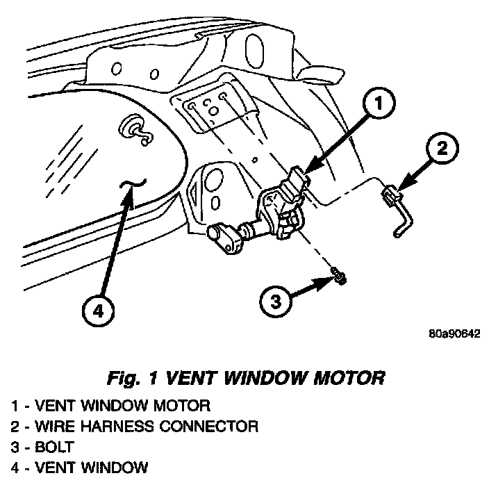 Factory diagram — Quarter Window Motor
