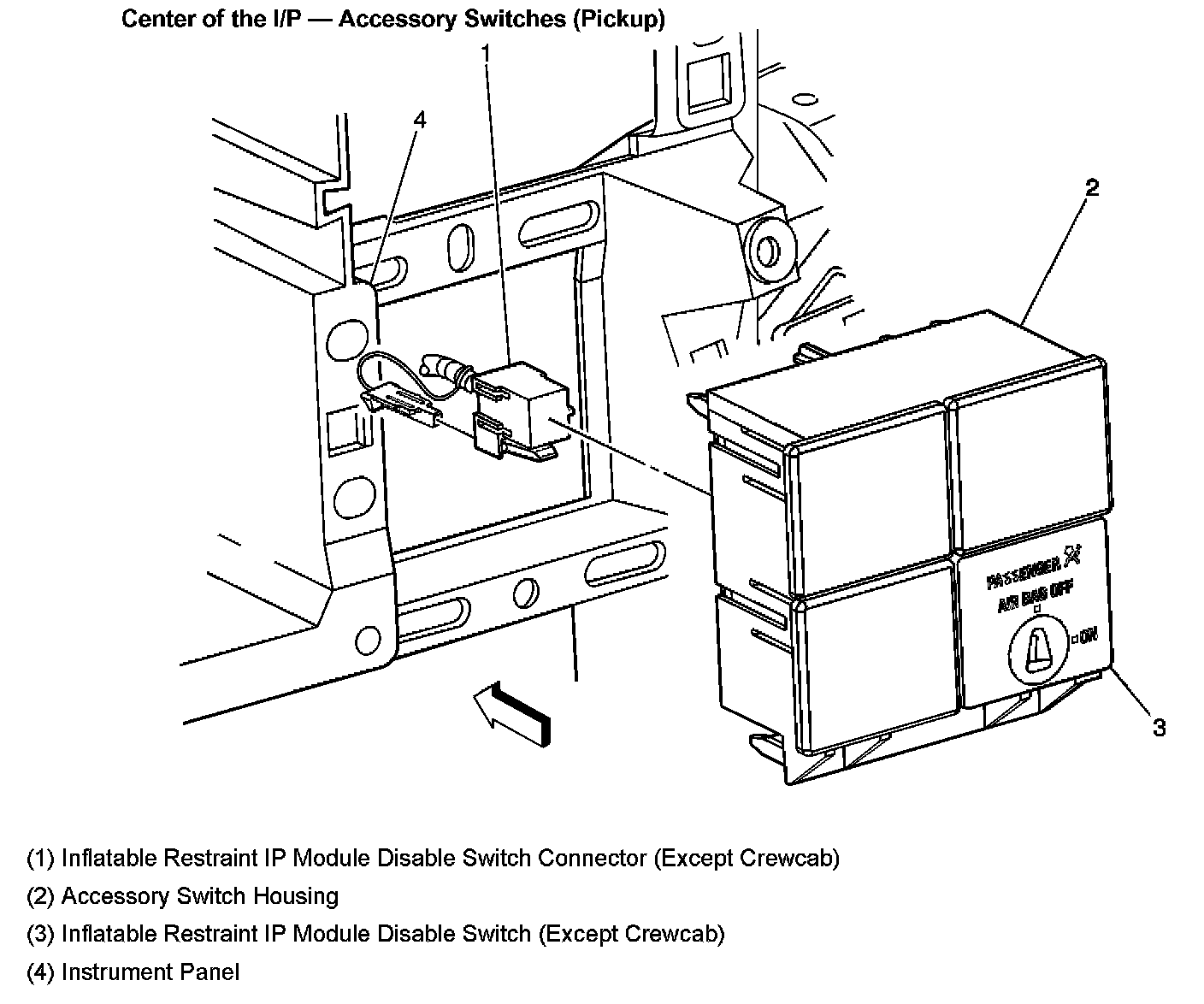 Factory diagram — Air Bag Deactivation Switch