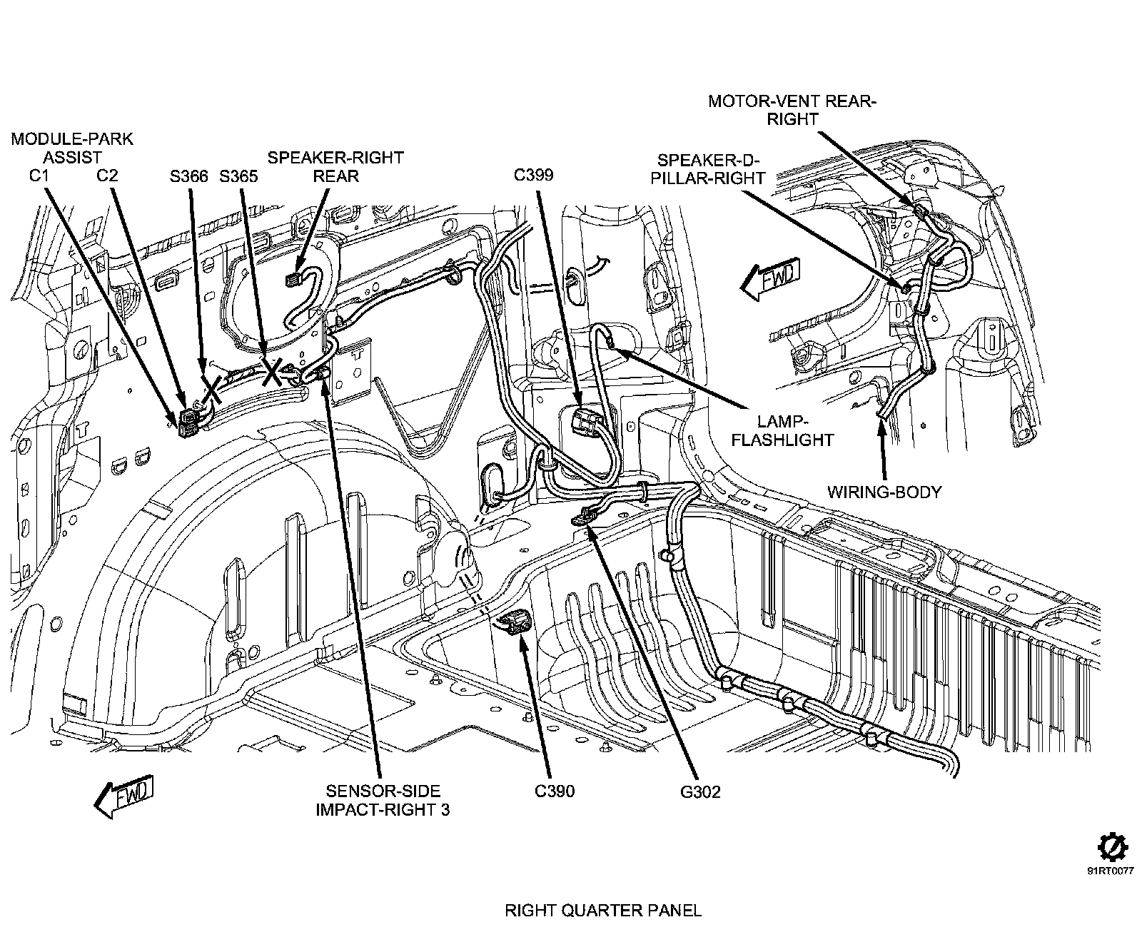 Factory diagram — Parking Assist Control Module
