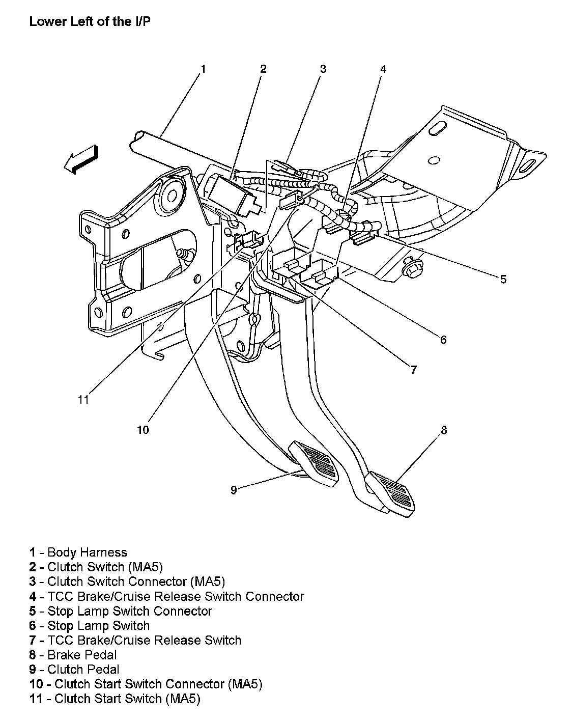 Factory diagram — Clutch Switch