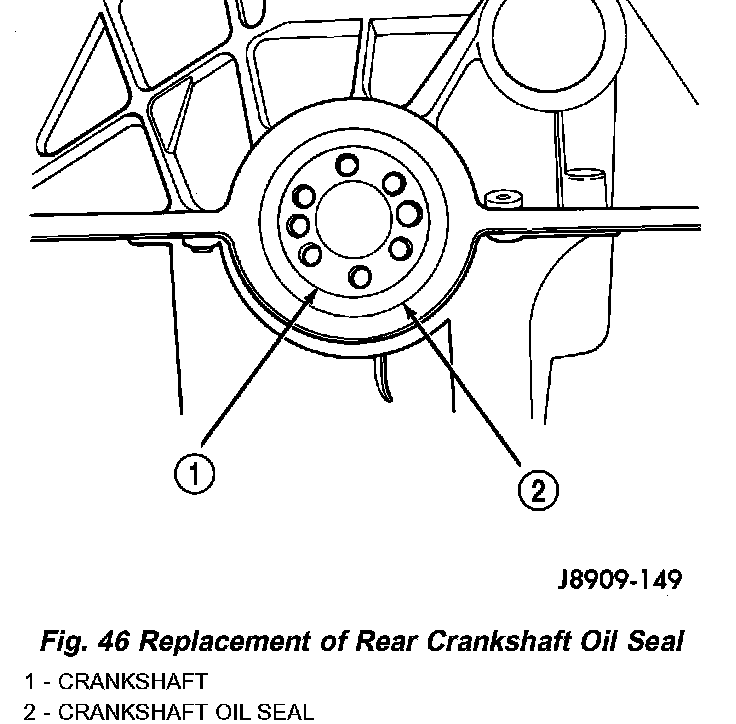 Factory diagram — Rear Crankshaft Main Bearing Seal