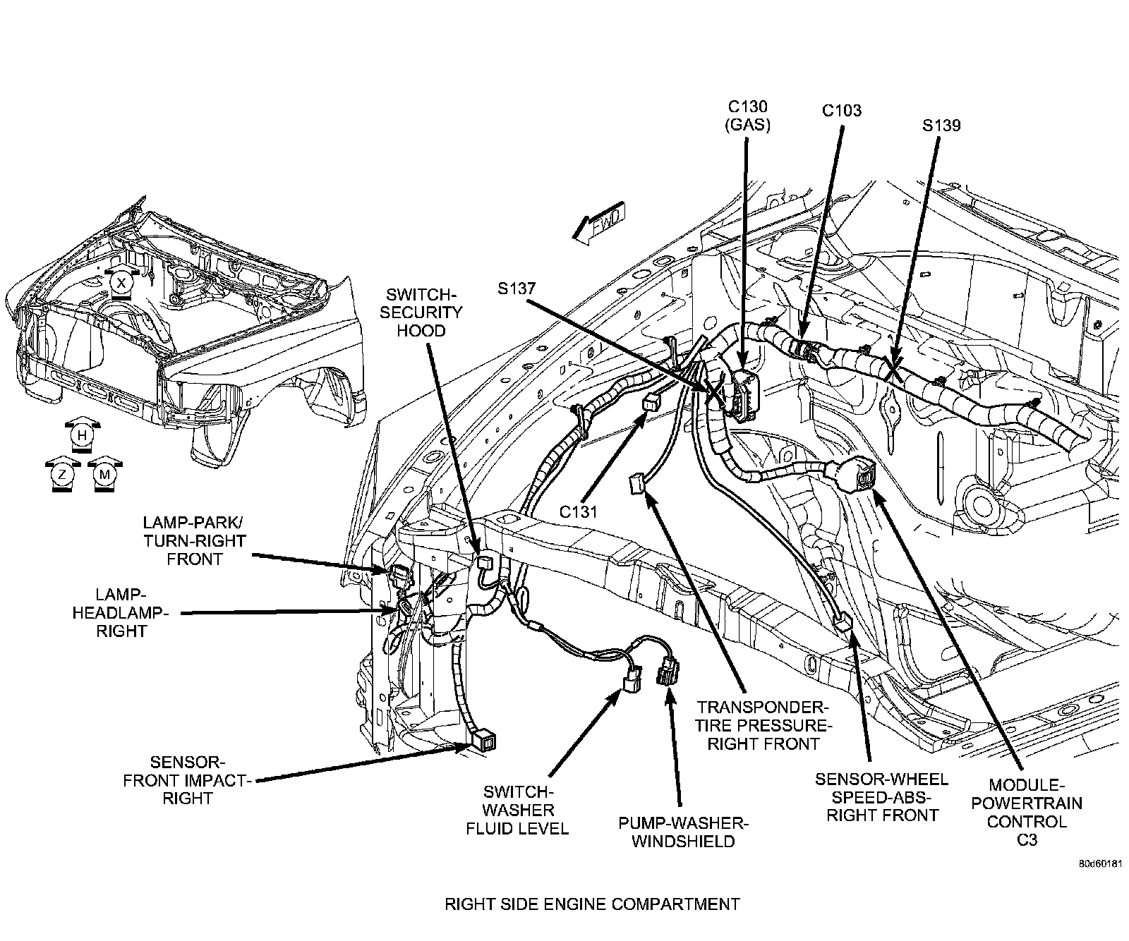 Factory diagram — Washer Fluid Level Switch
