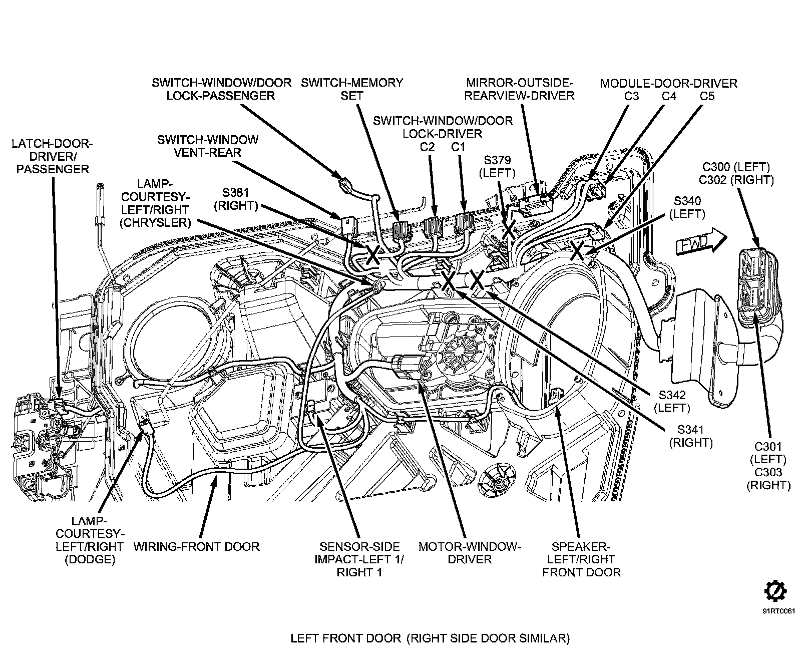 Factory diagram — Power Window Switch