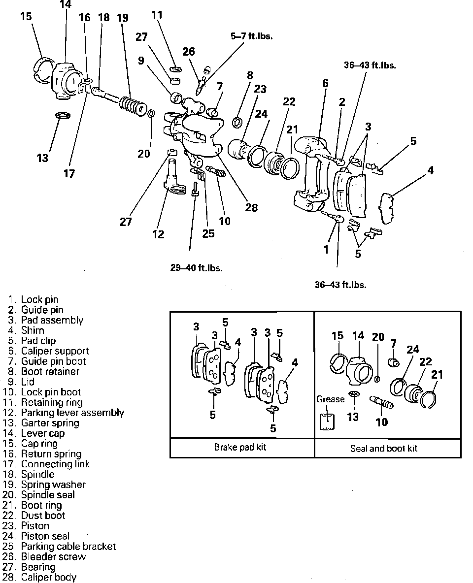 Factory diagram — Brake Caliper