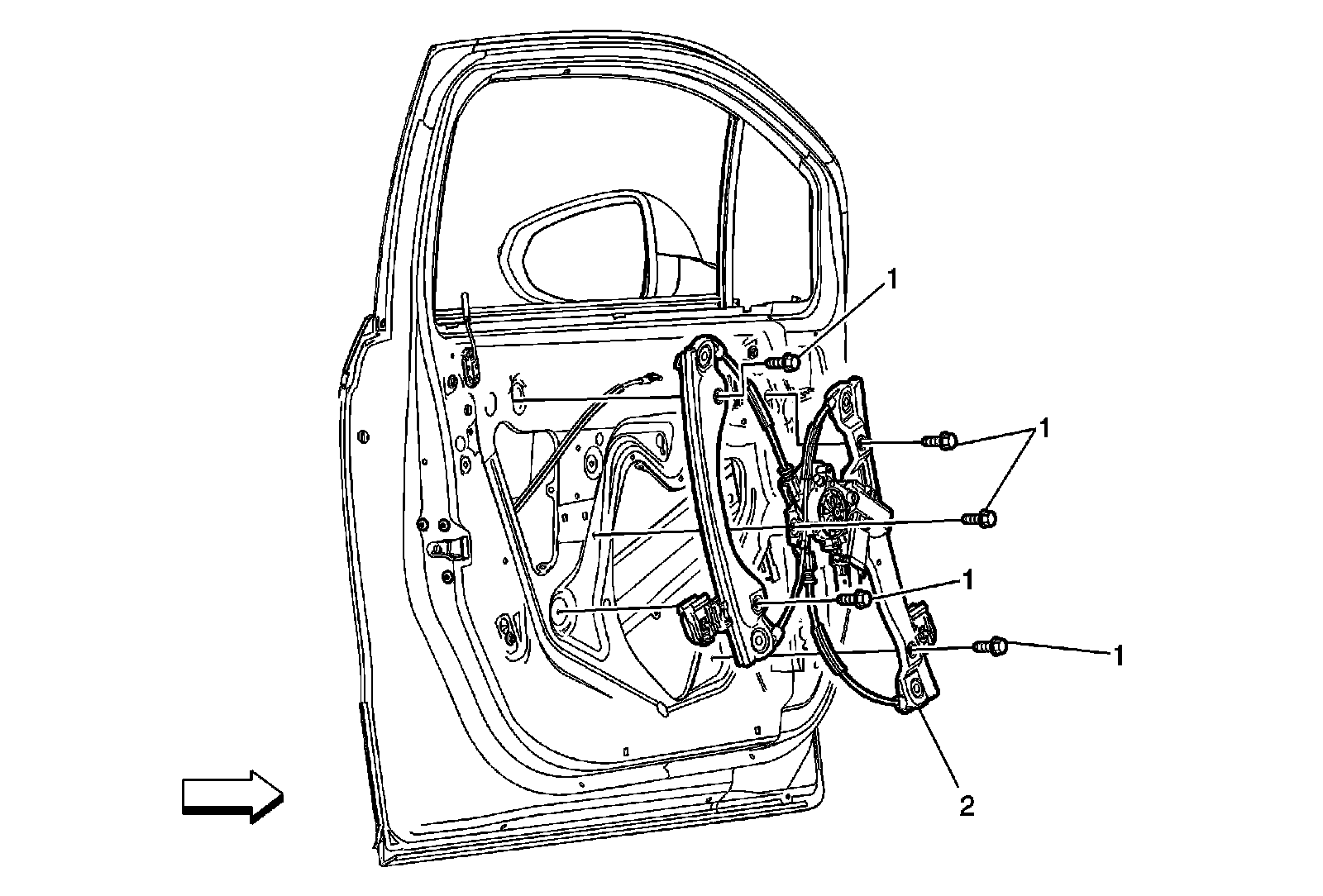 Factory diagram — Front Door Window Regulator