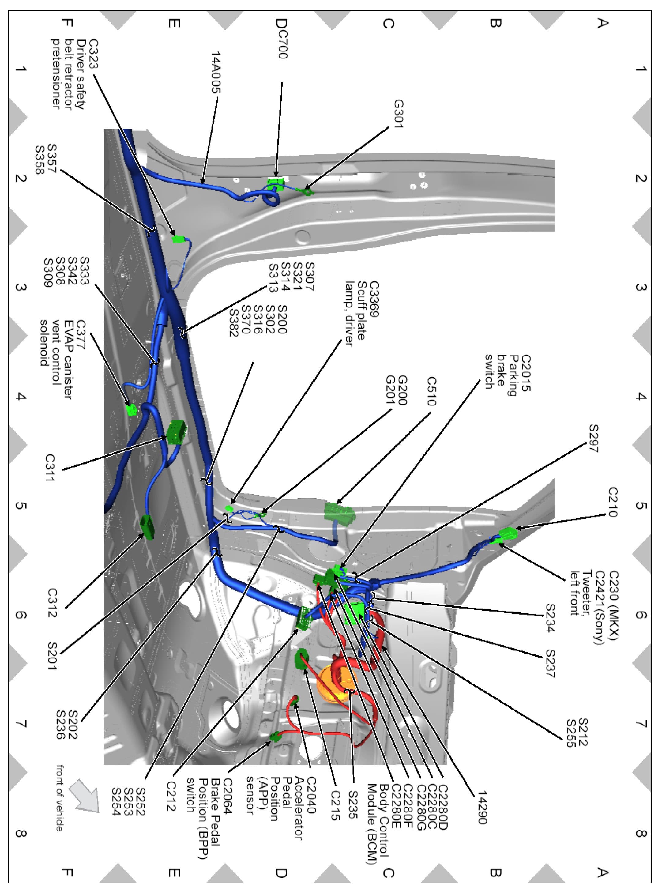 Factory diagram — Parking Brake Warning Switch