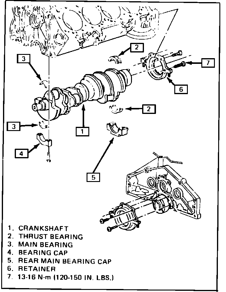 Factory diagram — Rear Crankshaft Main Bearing Seal