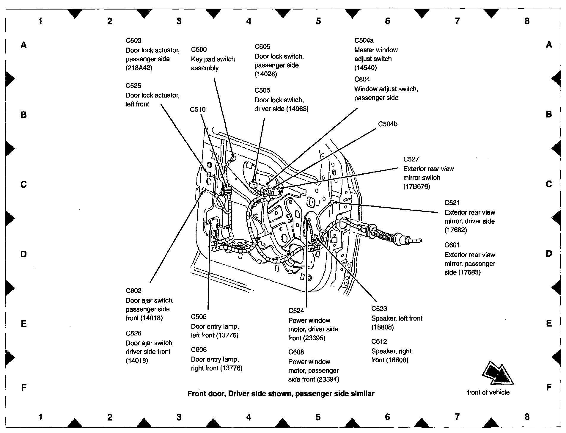 Factory diagram — Door Ajar Switch