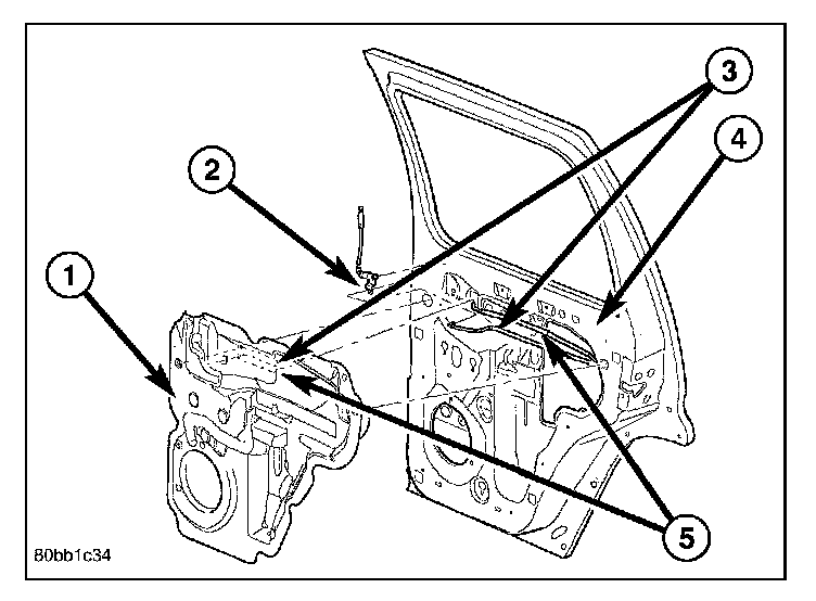 Factory diagram — Rear Door Latch