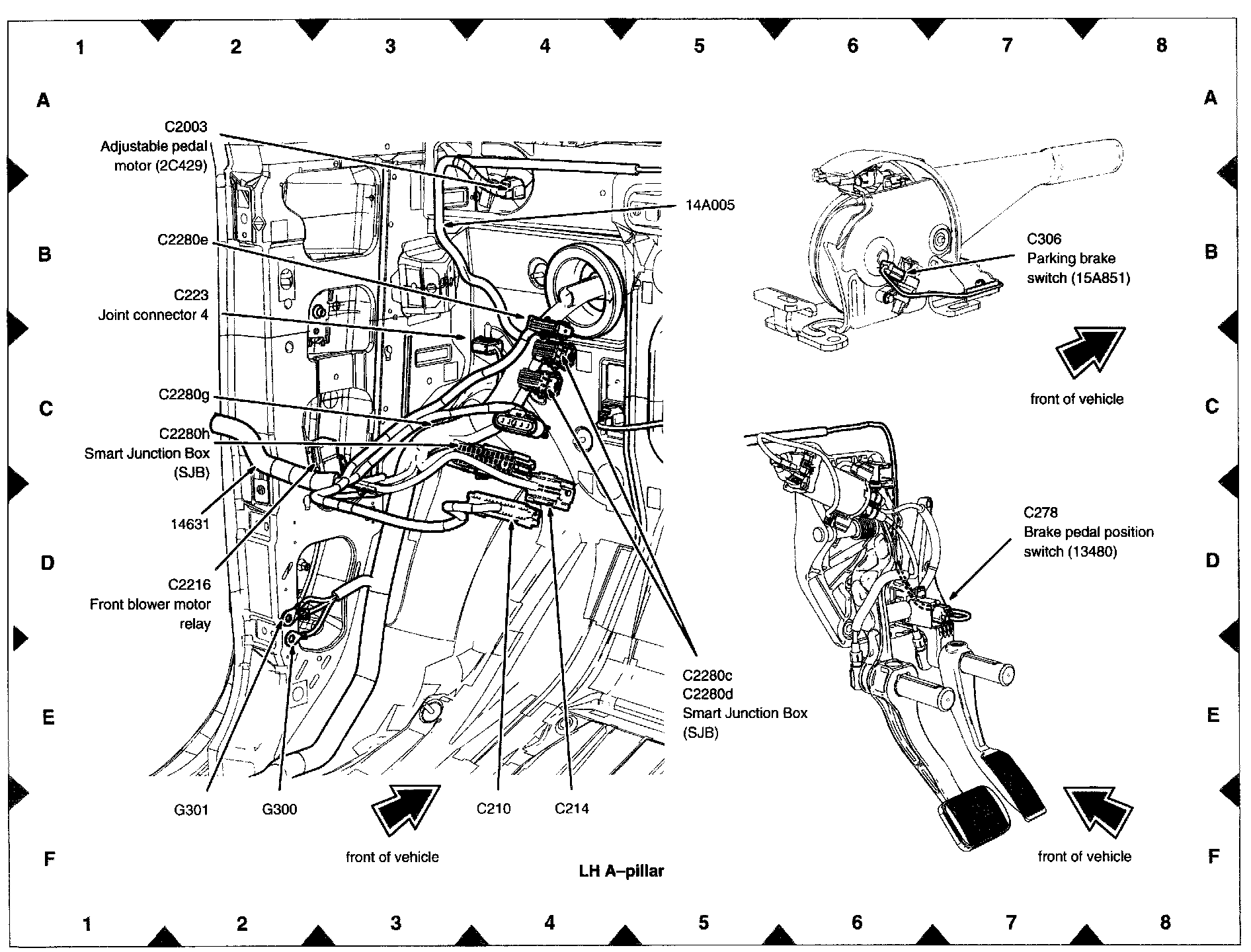 Factory diagram — Parking Brake Warning Switch