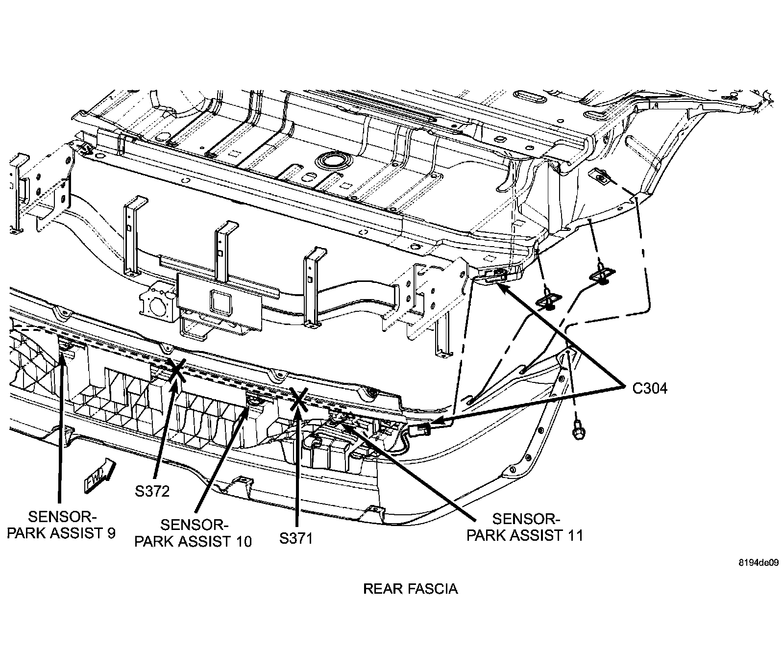Factory diagram — Parking Assist Distance Sensor