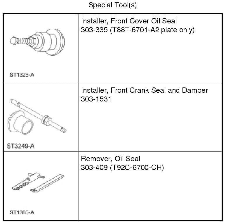 Factory diagram — Front Crankshaft Seal