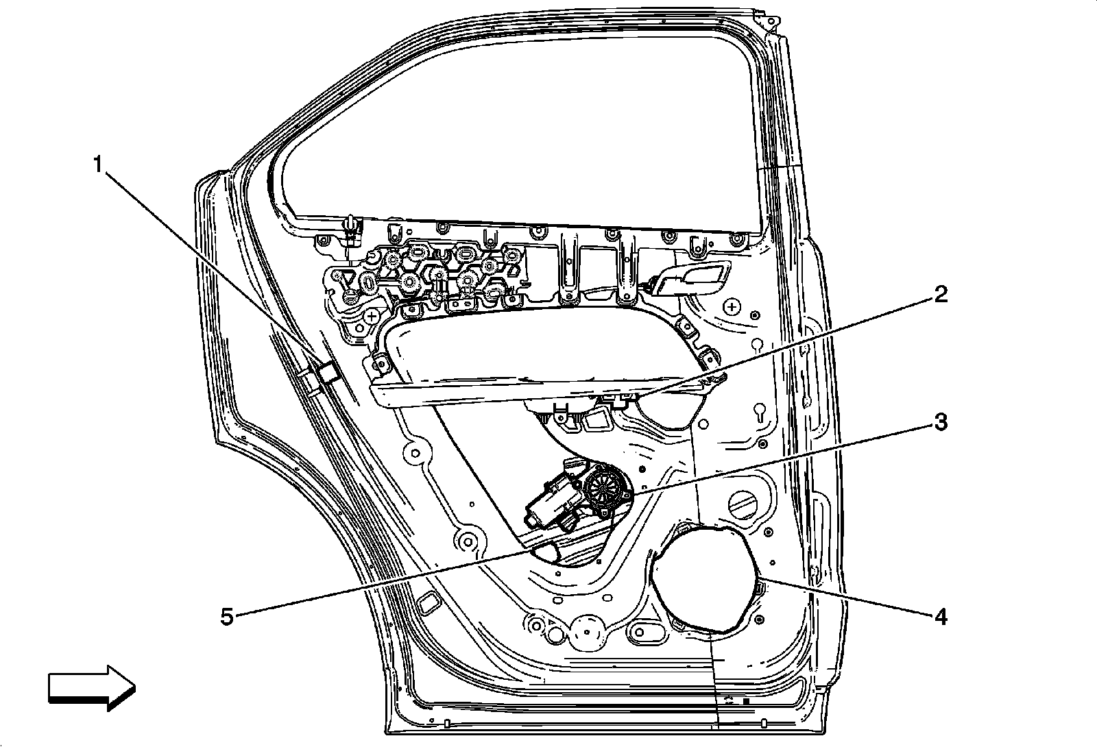 Factory diagram — Rear Door Window Motor