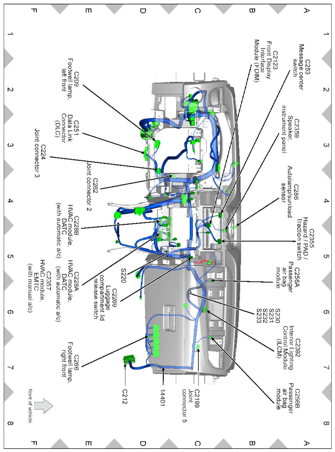Factory diagram — Hazard Warning Switch