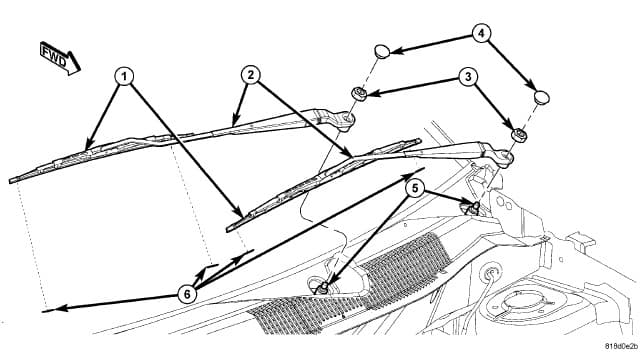 Factory diagram — Wiper Arm - Removal