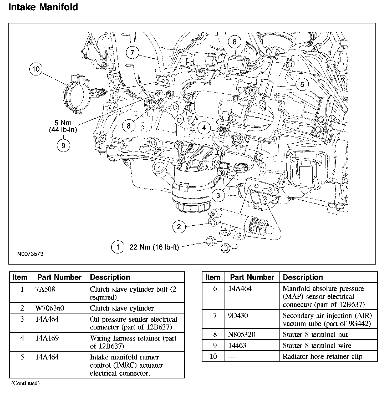 Factory diagram — Intake Manifold