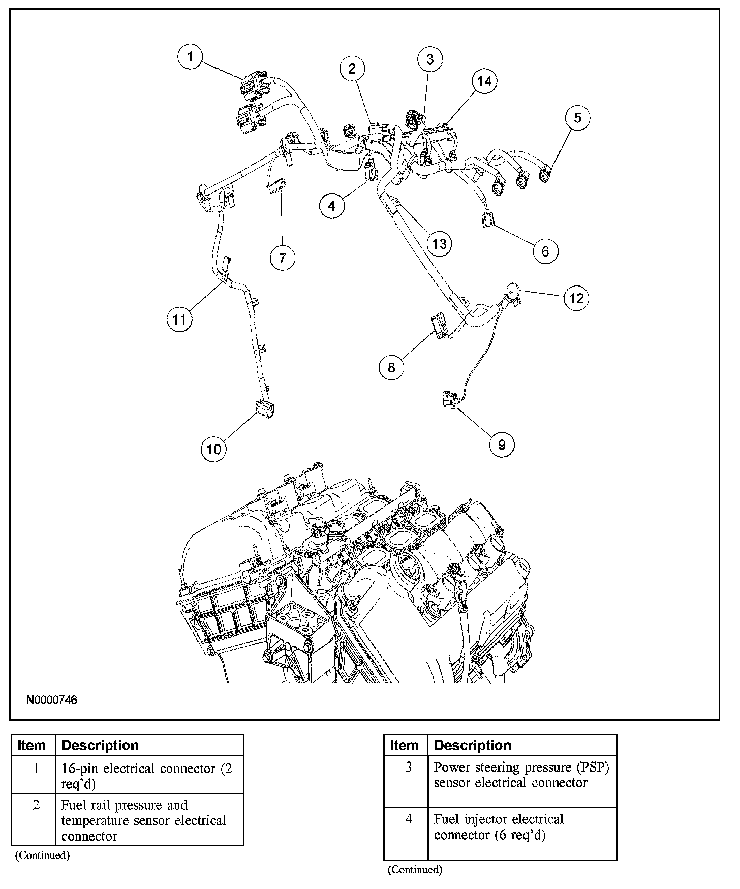 Factory diagram — Fuel Injector Wiring Harness