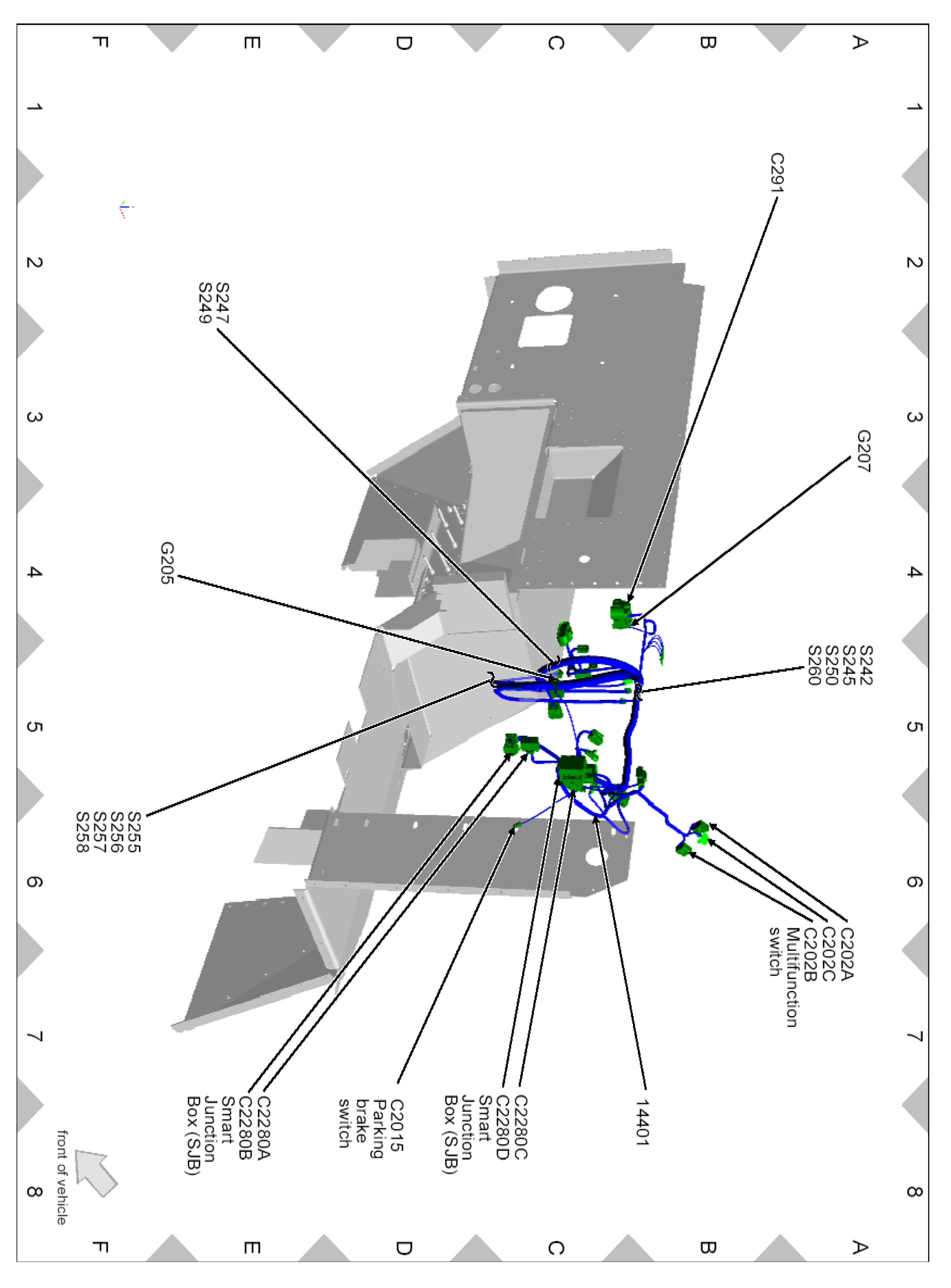 Factory diagram — Parking Brake Warning Switch