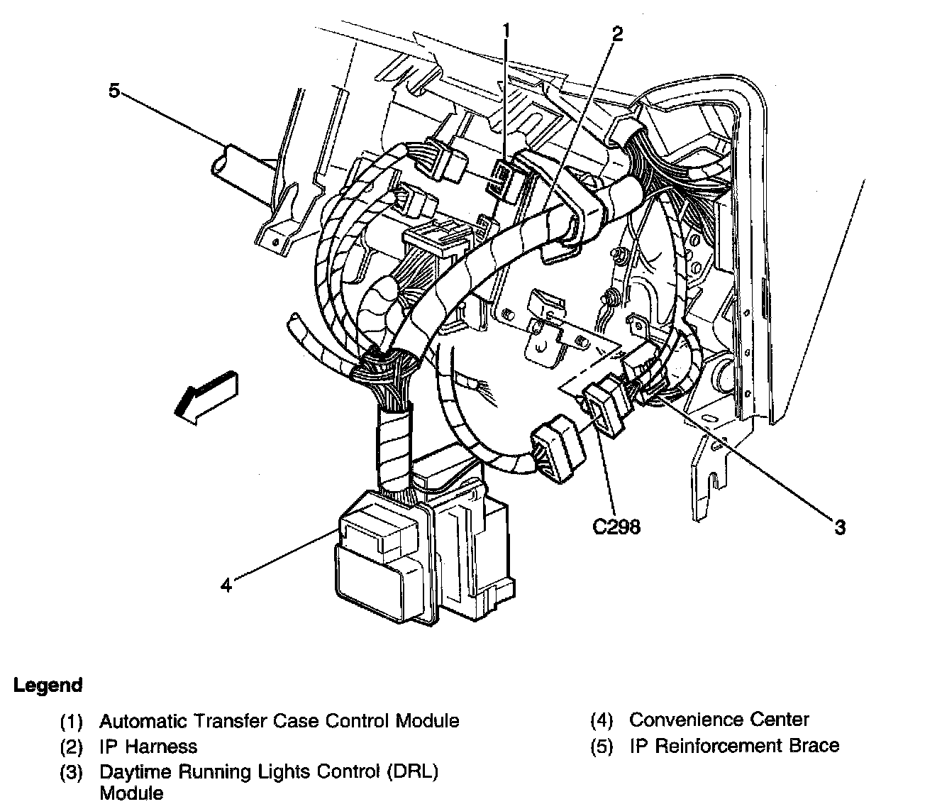 Factory diagram — Transfer Case Control Component Views